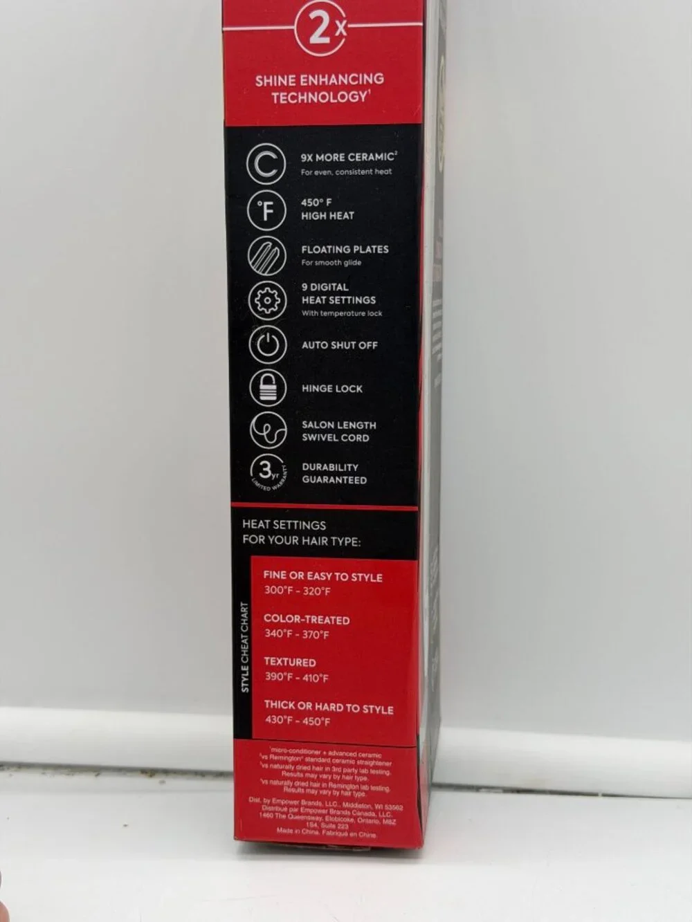 New Remington Shine Therapy 2 Inch Flat Iron Argan Oil Keratin
